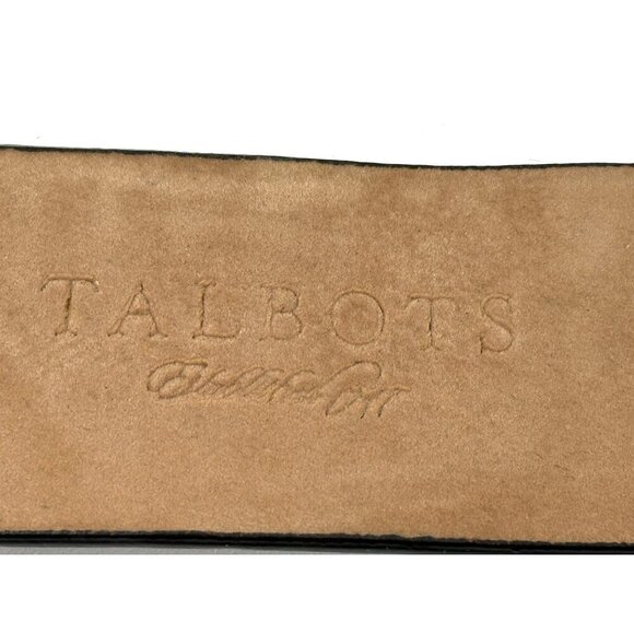 Talbots‎ Brown Leather Crocodile Embossed Belt Gold Rectangle Buckle Size Medium - Picture 5 of 16